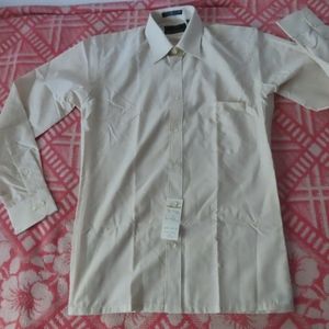 vintage 60s 70s Richman richtrim Men's  Shirt beige M 15/32-33 DEADSTOCK